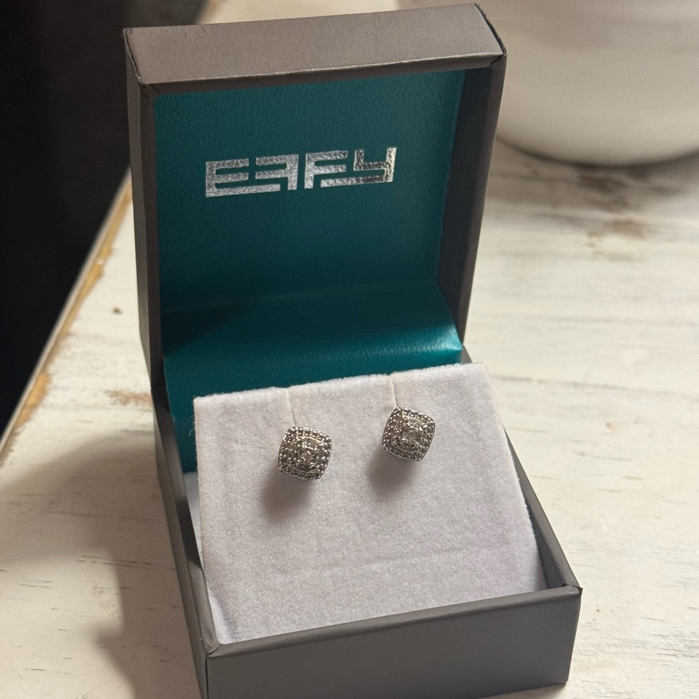 Sterling Silver Effy Diamond Stud Earrings